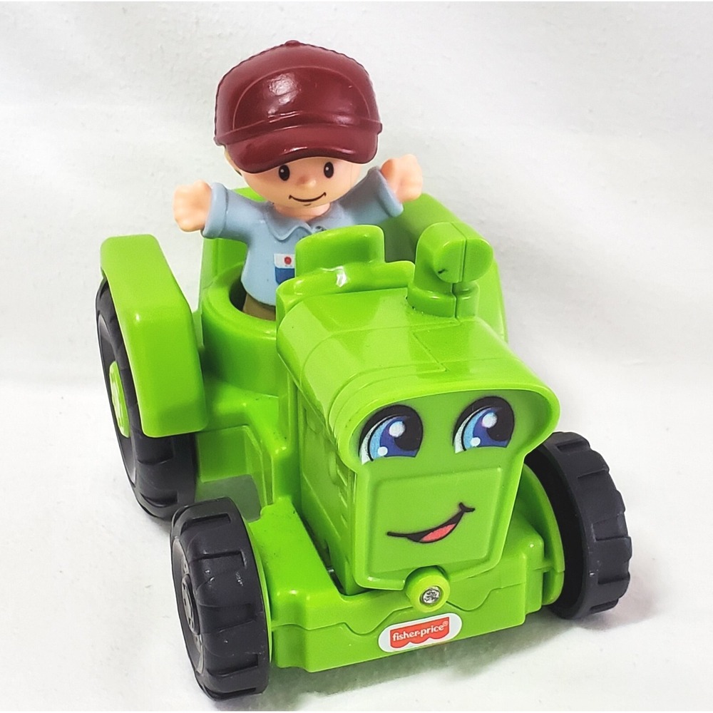 Fisher Price Little People Green Tractor and Farmer Figure Set 2016 Toy